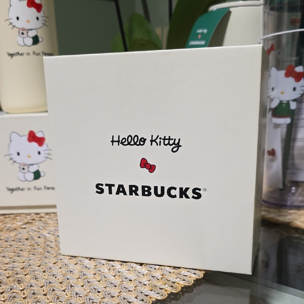 Starbucks White Box with Hello Kitty and Red Bow